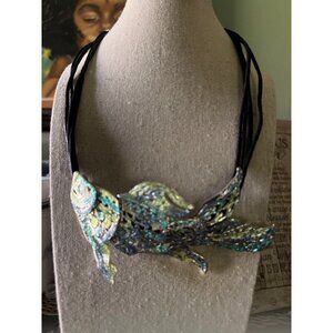 Dune And Willow Metal Holographic Fish Necklace -- 16"